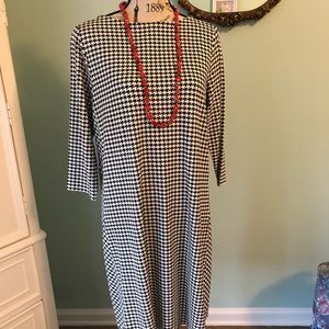 Black and cream A-line dress